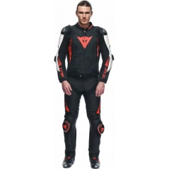 Dainese wear Dainese SUPER SPEED PERF. LEATHER PANTS, BLACK/WHITE/RED-FLUO | 2015500007-N32 | dai_2015500007-N32_64 | euronetbike-net