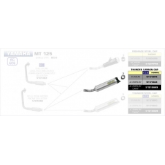 Arrow ARROW YAMAHA YZF-R125 2019 HOMOLOGATED TITANIUM THUNDER SILENCER WITH CARBON END CAP WITH WELDED LINK PIPE | 51518PK | arr_51518PK | euronetbike-net