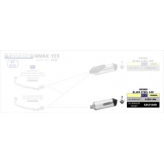 Arrow ARROW YAMAHA N-MAX 155 '17 HOMOLOGATED ALUMIN. DARK URBAN SILENCER WITH STAINLESS STEEL DARK END CAP FOR ARROW COLLECTOR | 53521ANN | arr_53521ANN | euronetbike-net