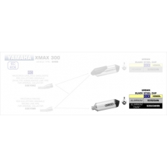 Arrow ARROW YAMAHA X-MAX 300'17 HOMOLOGATED ALUMINIUM DARK URBAN SILENCER WITH DARK STAINLESS STEEL END CAP | 53523ANN | arr_53523ANN | euronetbike-net