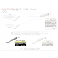Arrow ARROW APRILIA TUONO V4 1100 RR '17 HOMOLOGATED PRO-RACE NICHROM SILENCER WITH DB KILLER WITH WELDED LINK PIPE FOR ORIGINAL COLL. | 71210PRI | arr_71210PRI | euronetbike-net