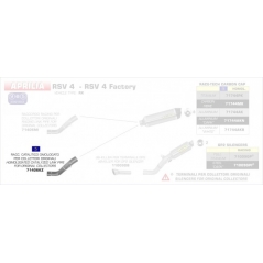 Arrow ARROW APRILIA RSV 4 '09 / TUONO V4R '11 STAINLESS STEEL HOMOLOGATED CATALYZED MID-PIPE FOR STOCK COLLECTORS | 71406KZ | arr_71406KZ | euronetbike-net