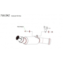 Arrow ARROW KTM 1290 SUPER DUKE R '14 HOMOLOGATED CATALYZED STANLESS STEEL LINK PIPE FOR ORIGINAL COLLECTORS AND SILENCERS | 71613KZ | arr_71613KZ | euronetbike-net