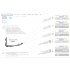 Arrow ARROW SUZUKI GSX-S 1000 '15 4:2:1 STAINLESS STEEL COLLECTOR FOR ORIGINAL AND ARROW SILENCERS | 71628MI | arr_71628MI | euronetbike-net