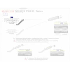 Arrow ARROW APRILIA TUONO V4 1100 RR '17 STAINLESS STEEL LINK PIPE FOR ARROW SILENCERS AND ORIGINAL COLLECTORS | 71674MI | arr_71674MI | euronetbike-net