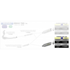 Arrow ARROW SUZUKI GSX-R 600/750 '08-10 HOMOLOGATED ALUMINIUM DARK THUNDER SILENCER FOR ARROW MID-PIPE | 71729AON | arr_71729AON | euronetbike-net