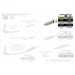 Arrow ARROW SUZUKI GSX-R 600/750 '11 HOMOLOGATED ALUMINIUM THUNDER SILENCER WITH CARBON END CAP | 71772AK | arr_71772AK | euronetbike-net
