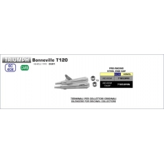 Arrow ARROW TRIUMPH BONNEVILLE T120'16/19 T100'17/19 HOMOLOGATED NICHROM PRO-RACING RH + LH SILENCERS | 71853PRI | arr_71853PRI | euronetbike-net