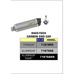 Arrow ARROW BENELLI TRK 502 '17/18 HOMOLOGATED ALUMINIUM DARK RACE TECH SILENCER WITH CARBON END CAP FOR 71689MI LINK PIPE | 71878AKN | arr_71878AKN | euronetbike-net