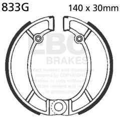 EBC brakes EBC-Brakes Motorcycle Grooved Replacement Brake Shoes to fit Rear Left | ebc_833G | euronetbike-net