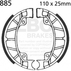 EBC brakes EBC-Brakes Plain Motorcycle Replacement Brake Shoes to fit Front Left | ebc_885 | euronetbike-net