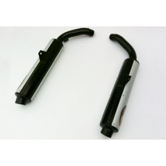 Marving Exhaust MARVING CYLINDRICAL Ø 100 COUPLE - BLACK + ALUMINIUM | H/2136/NC | mvg_H-2136-NC | euronetbike-net