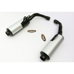Marving Exhaust MARVING CYLINDRICAL Ø 114 COUPLE - BLACK + ALUMINIUM | H/2145/NC | mvg_H-2145-NC | euronetbike-net