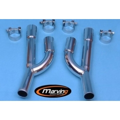 Marving Exhaust MARVING CONNECTION PIPES - CHROMIUM | K/2052/BC | mvg_K-2052-BC | euronetbike-net