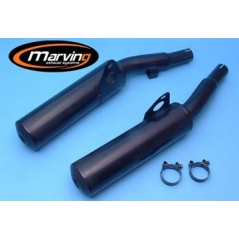 Marving Exhaust MARVING CYLINDRICAL Ø 100 COUPLE - BLACK | Y/2098/NC | mvg_Y-2098-NC | euronetbike-net