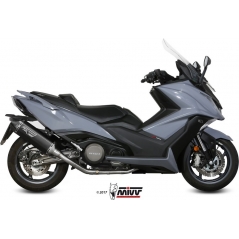 Mivv silencers Mivv SPORT SPEED EDGE Imp. compl./Full sys. 2x1 BLACK STAINLESS STEEL for KYMCO AK550 2017 ECE approved (Euro4) Catalyzer is included | O.009.LRB | mivv_O009LRB | euronetbike-net
