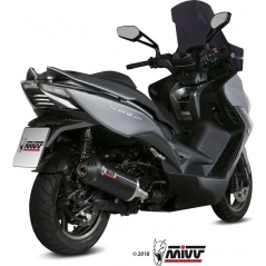 Mivv silencers Mivv SPORT OVAL SLIP-ON Muffler BLACK STAINLESS STEEL WITH CARBON CAP for KYMCO XCITING 400 2013 ECE approved (Euro4) Catalyzer is included | O.010.LVC | mivv_O010LVC | euronetbike-net