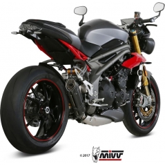 Mivv silencers Mivv SPORT SUONO SLIP-ON Muffler BLACK STAINLESS STEEL for TRIUMPH SPEED TRIPLE 2016 - 2017 EC approved (Euro4) | T.016.L9 | mivv_T016L9 | euronetbike-net