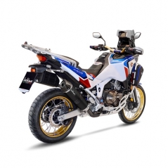 Leovince LEOVINCE SBK LV ONE EVO BLACK HONDA CRF 1100 L AFRICA TWIN/ADVENTURE SPORT/DCT INOX ECE-APPROVED STAINLESS STEEL SLIP-ON | 14355EB | leo_14355EB | euronetbike-net