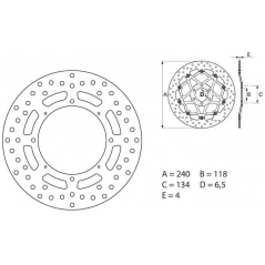 Brembo BREMBO Oro Brake Disc Round Fix | 68B40769 | brem_68B40769 | euronetbike-net