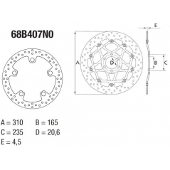 Brembo BREMBO Oro Brake Disc Round Fix | 68B407N0 | brem_68B407N0 | euronetbike-net