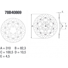 Brembo BREMBO Oro Brake Disc Round Floating | 78B40869 | brem_78B40869 | euronetbike-net