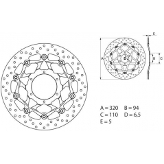 Brembo BREMBO Oro Brake Disc Round Floating | 78B40876 | brem_78B40876 | euronetbike-net