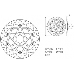 Brembo BREMBO Oro Brake Disc Round Floating | 78B40885 | brem_78B40885 | euronetbike-net