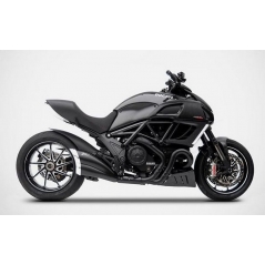 Zard exhaust Zard BLACK STAINLESS STEEL RACING WITH CARBON END-CAP for DUCATI DIAVEL (2011-2018) | ZD117SSR-BFC | zar_ZD117SSR-BFC | euronetbike-net