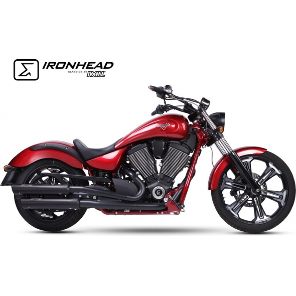 IXIL IXIL Slip On Exhaust (Lower Muffler) - Ironhead Round Black | HV 3002 SB | ixil_HV_3002_SB | euronetbike-net