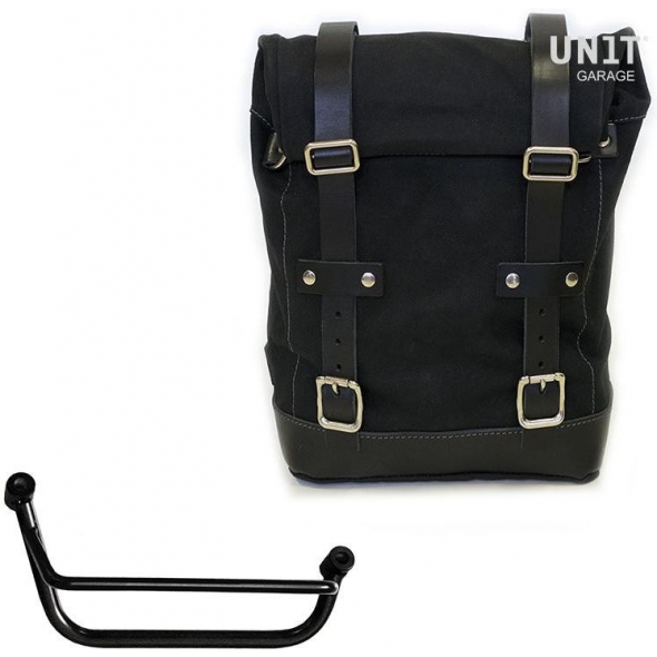 UnitGarage Unit Garage Side Pannier Canvas + Right Subframe Guzzi V85 TT, Black/Black | U001+2251DX-Black-Black | ug_U001-2251DX-Black-Black | euronetbike-net