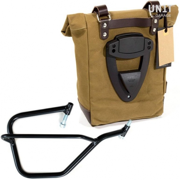 UnitGarage Unit Garage Side Pannier Canvas + Right Subframe Yamaha, Beige/Brown | U001+2504DX-Beige-Brown | ug_U001-2504DX-Beige-Brown | euronetbike-net