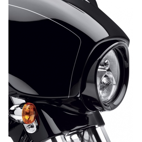 HarleyDavidson 7 in. Visor Style Headlamp Trim Ring, Gloss Black