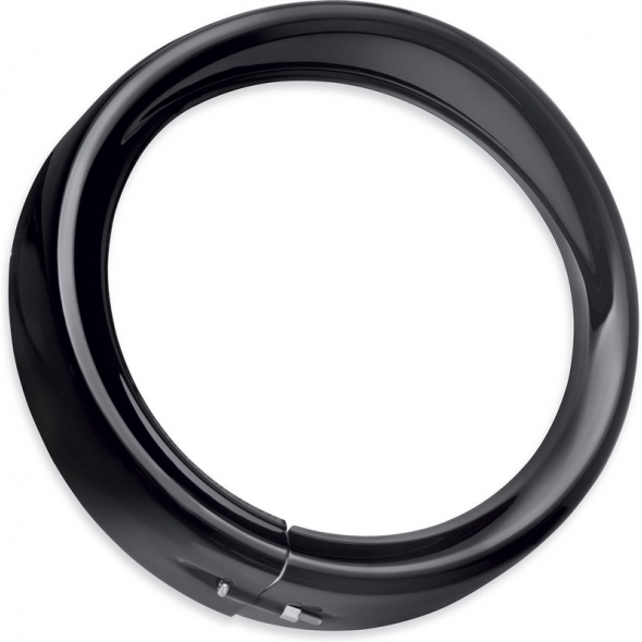 HarleyDavidson 7 in. Visor Style Headlamp Trim Ring, Gloss Black