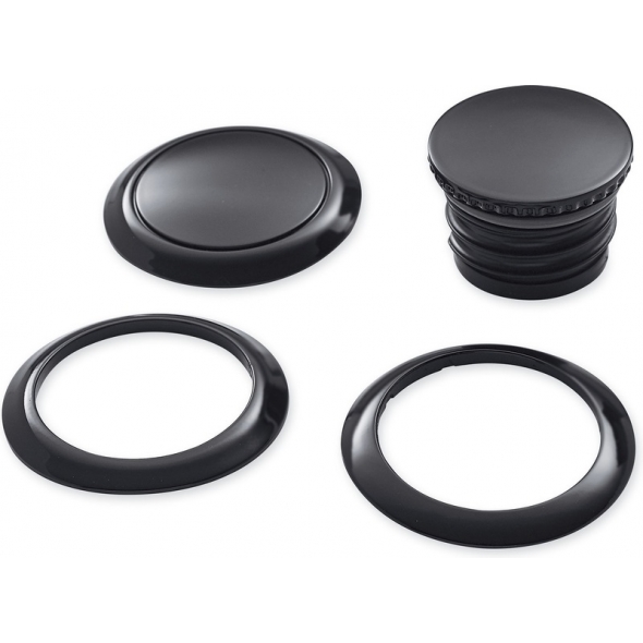 Harley-Davidson Harley-Davidson Flush-Mount Fuel Cap and Left Side Tank Cap Kit, Gloss Black | 61100132 | hd_61100132 | euronetbike-net