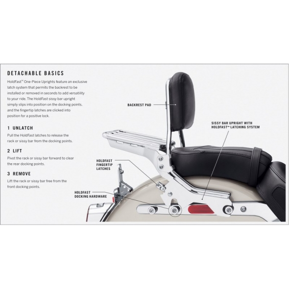 Harley-Davidson Harley-Davidson HoldFast Sissy Bar Upright-Standard Height-Gloss Black, Gloss Black | 52300434 | hd_52300434 | euronetbike-net