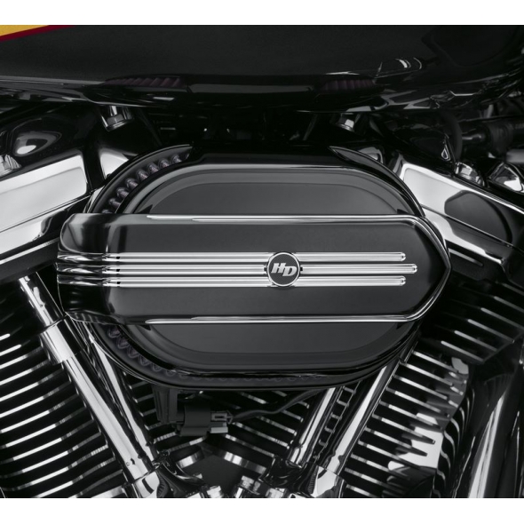 Harley-Davidson Harley-Davidson Defiance Ventilator Air Cleaner Trim, Black Anodized Machine Cut | 61300770 | hd_61300770 | euronetbike-net