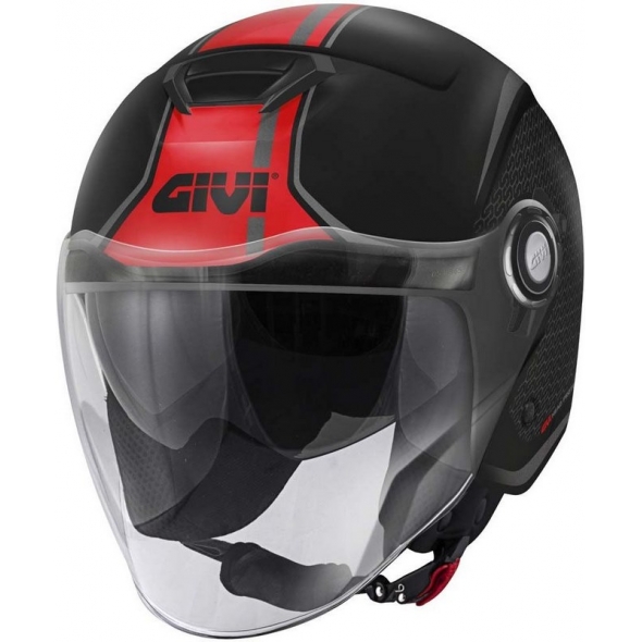 GIVI Parts Givi Jet helmet 12.5 GRAPHIC TOUCH Matte Black/Red, Size 54/XS | H125FTHBR54 | givi_H125FTHBR54 | euronetbike-net