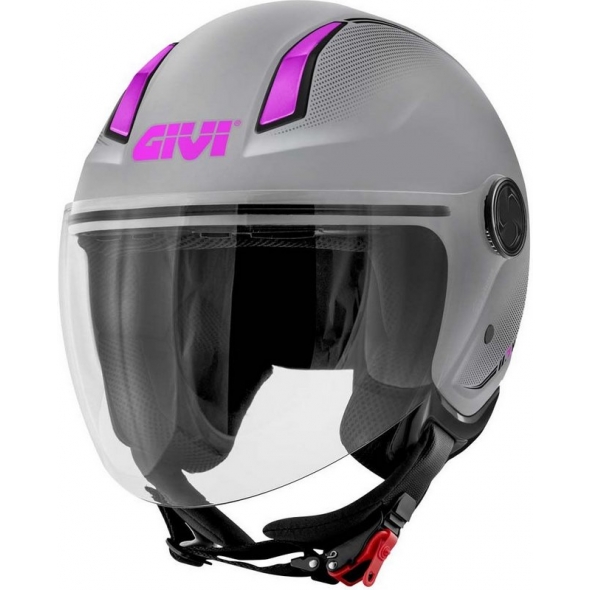GIVI Parts Givi Jet helmet 11.7 SOLID COLOR LADY Matte Silver/Fuchsia, Size 53/XS | H117BG77953 | givi_H117BG77953 | euronetbike-net