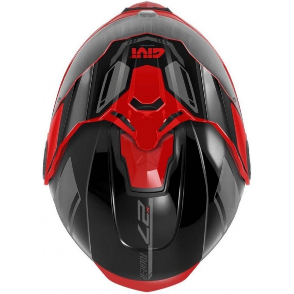 GIVI Parts Givi Flip-up helmet X.27 TOURER GRAPHIC Black/Red, Size 54/XS | HX27RTRBR54 | givi_HX27RTRBR54 | euronetbike-net