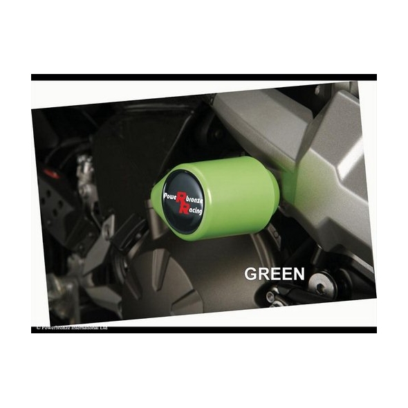 Powerbronze parts Powerbronze Badged Crash Post Set, GREEN for KAWASAKI ,ZXR750, 91-95 (DRILL FAIRING) | 513-K120-011 | pb_513-K120-011 | euronetbike-net
