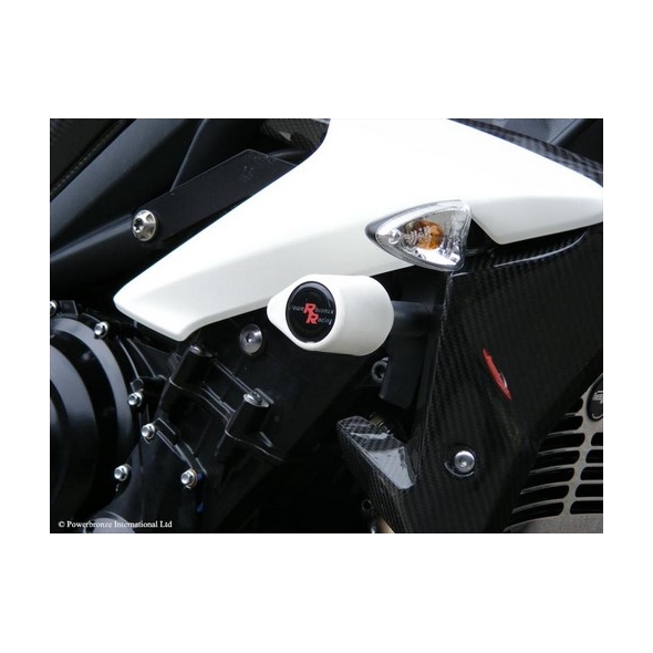 Powerbronze parts Powerbronze Badged Crash Post Set, GREEN for TRIUMPH ,STREET TRIPLE, 13-16, STREET TRIPLE R, 13-19, STREET TRIPLE R LOW, 17-19, STREET TRIPLE RS, 17-19,STREET TRIPLE S, 17-19 | 513-T111-011 | pb_513-T111-011 | euronetbike-net