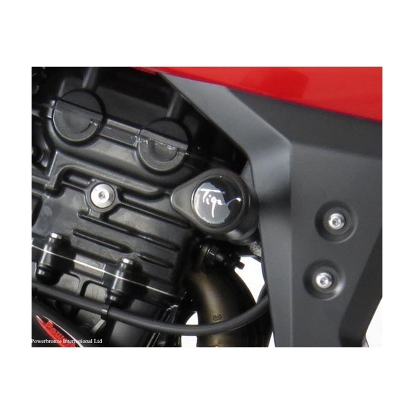 Powerbronze parts Powerbronze Badged Crash Post Set, GREEN for TRIUMPH ,TIGER 1050 SPORT, 13-19 | 513-T112-011 | pb_513-T112-011 | euronetbike-net