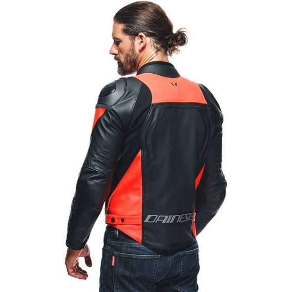 Dainese wear Dainese RACING 4 LEATHER JACKET PERF., BLACK/FLUO-RED | 201533849628008 | dai_201533849-628_44 | euronetbike-net