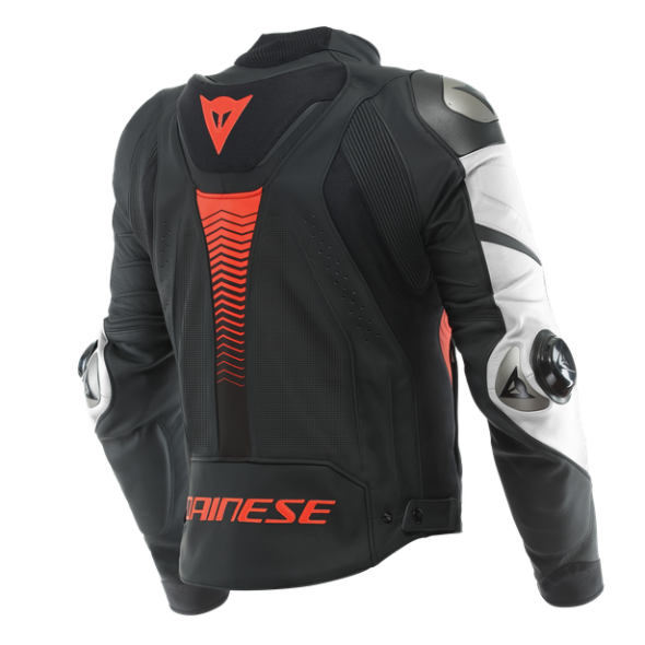 Dainese wear Dainese Super Speed 4 Leather Jacket Perf. Black-Matt/White/Fluo-Red | 201533871-23A | dai_201533871-23A_54 | euronetbike-net Dainese wear Dainese Super Speed 4 Leather Jacket Perf. Black-Matt/White/Fluo-Red | 201533871-23A | dai_201533871-23A_54 | euronetbike-net