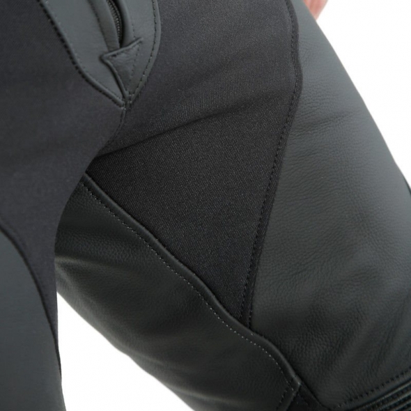 Dainese wear Dainese PONY 3 S/T LEATHER PANTS, BLACK-MATT, Size 104 | 201553716076017 | dai_201553716-076_104 | euronetbike-net