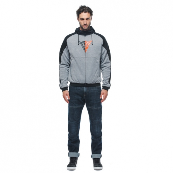 Dainese wear Dainese Daemon-X Safety Hoodie Full Zip Melange-Gray/Black/Red-Fluo | 201735263-95H | dai_201735263-95H_56 | euronetbike-net