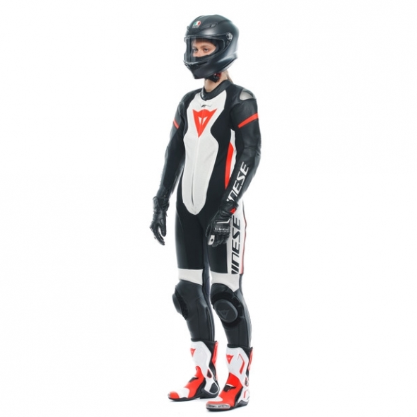 Dainese wear Dainese Grobnik Lady Leather 1Pc Suit Perf. Black/White/Fluo-Red | 202513484-N32 | dai_202513484-N32_48 | euronetbike-net