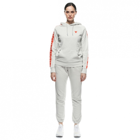 Dainese wear Dainese Hoodie Stripes Lady Light-Gray/Fluo-Red | 202896882-82H | dai_202896882-82H_L | euronetbike-net