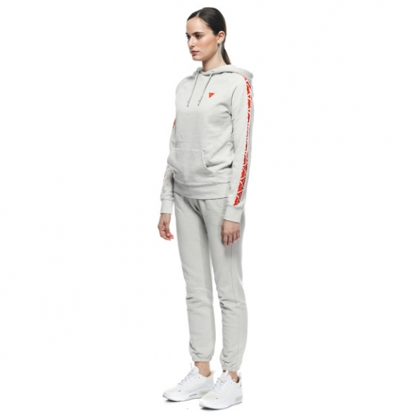 Dainese wear Dainese Hoodie Stripes Lady Light-Gray/Fluo-Red | 202896882-82H | dai_202896882-82H_M | euronetbike-net
